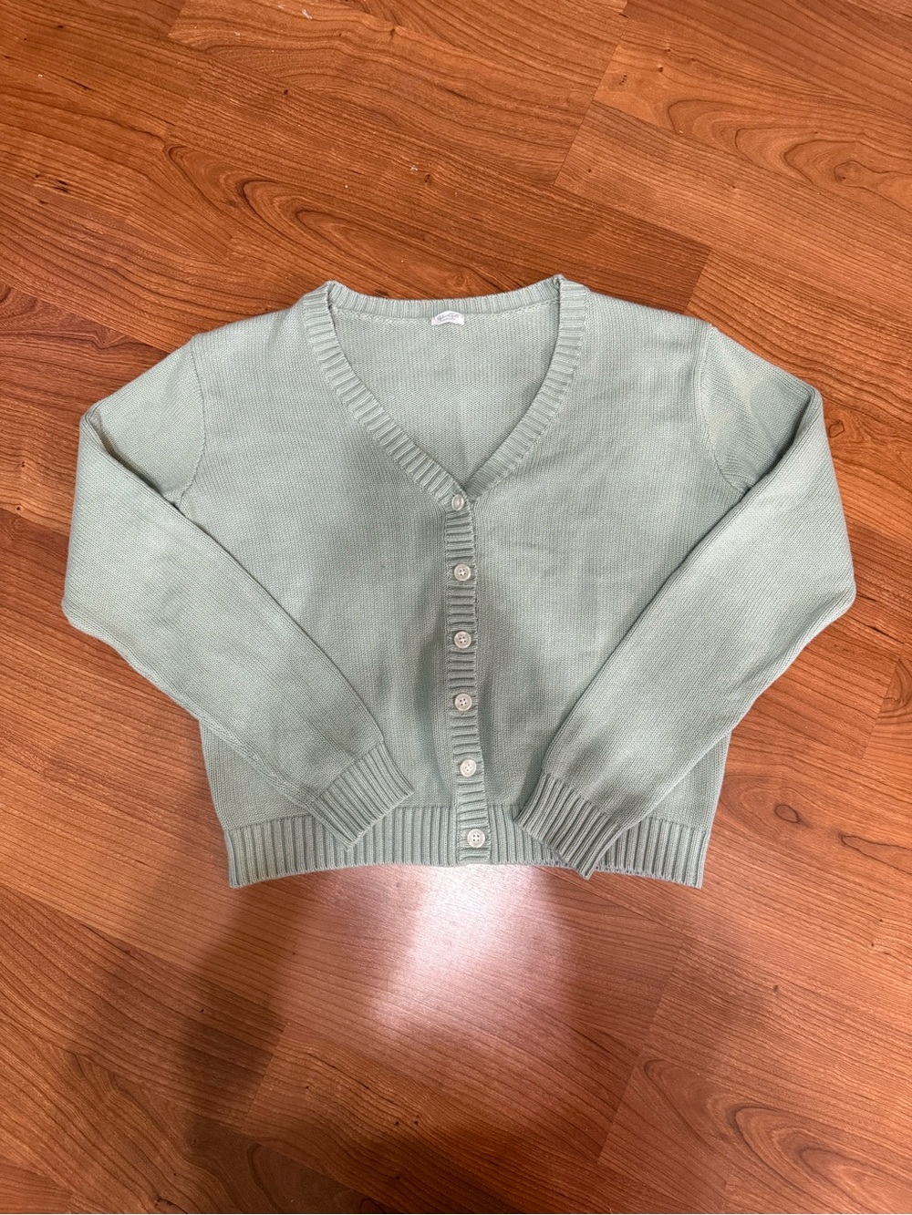 Brandy Melville John Galt Light Green V-Neck Button Cardigan Sweater